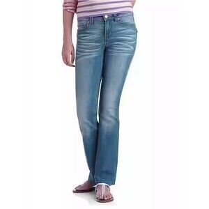 L.E.I. Junior's Sophia Hipster Factory Faded Flare Wide Leg Denim Jeans 11